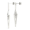 Triangular Point Round Diamond Earrings