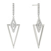 Triangular Point Round Diamond Earrings