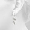 Triangular Point Round Diamond Earrings