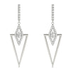 Triangular Point Round Diamond Earrings