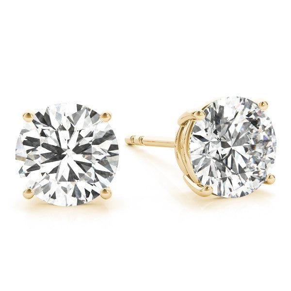 Round Stud Diamond Earrings