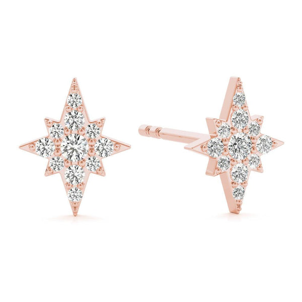 North Star Cluster Diamond Stud Earrings