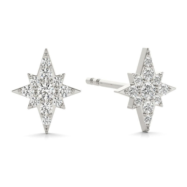 North Star Cluster Diamond Stud Earrings