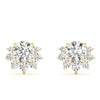 Round Floral Halo Diamond Stud Earrings