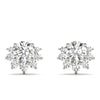 Round Floral Halo Diamond Stud Earrings