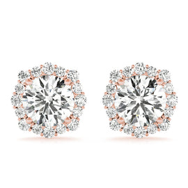 Round Halo Diamond Earrings