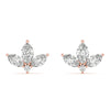 Floral Leaf Marquise Diamond Stud Earrings