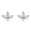 Floral Leaf Marquise Diamond Stud Earrings