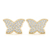 Butterfly Cluster Diamond Stud Earrings