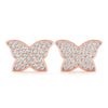 Butterfly Cluster Diamond Stud Earrings