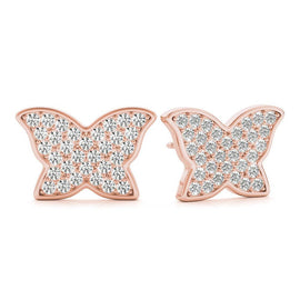 Butterfly Cluster Diamond Stud Earrings