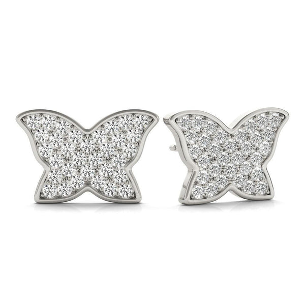 Butterfly Cluster Diamond Stud Earrings