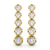 Round Diamond Five Stone Drop Earrings