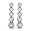 Round Diamond Five Stone Drop Earrings