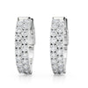 Round Double Row Diamond Hoop Earrings