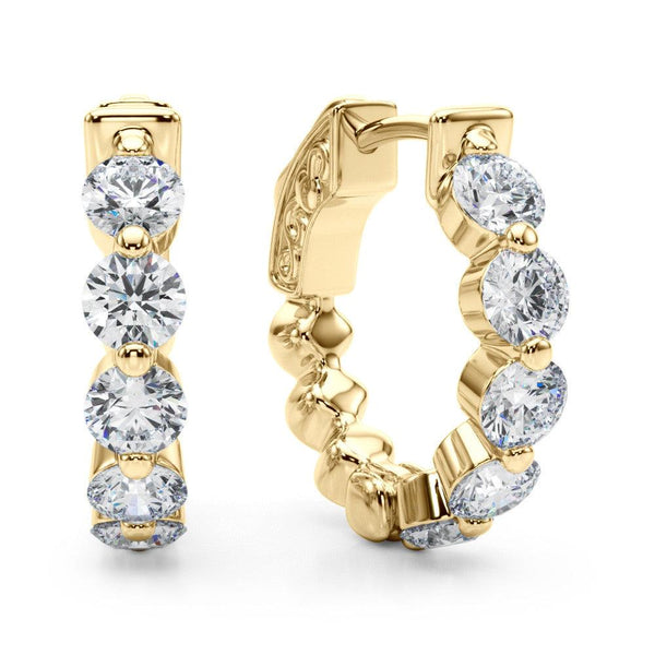 Round Diamond Hoop Earrings