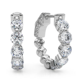 Round Diamond Hoop Earrings