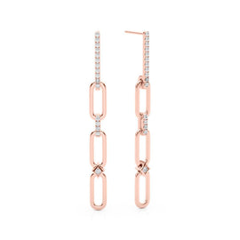 Paperclip Diamond Drop Earrings