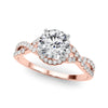 Round Halo Multi Row Engagement Ring