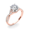 Round Halo Multi Row Engagement Ring