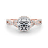 Round Halo Multi Row Engagement Ring