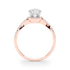 Round Halo Multi Row Engagement Ring