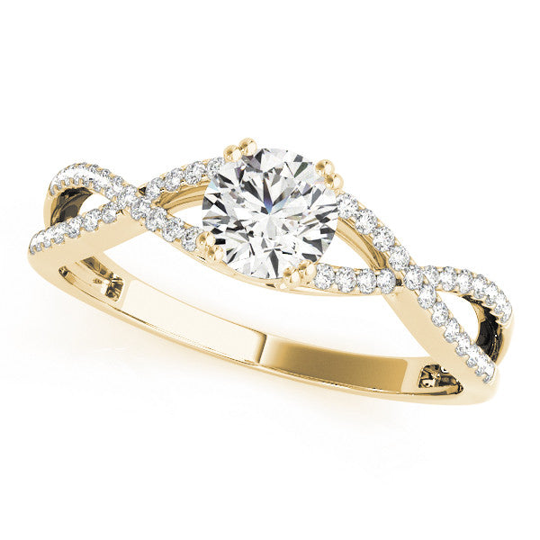 Round Multi Row Pavé Engagement Ring