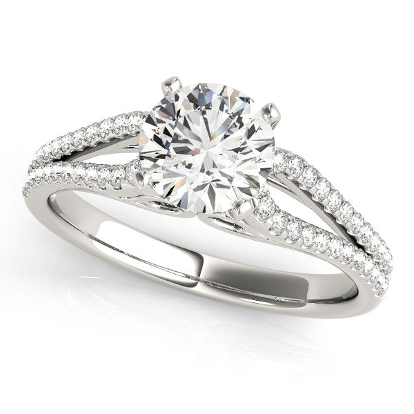 Round Multi Row Pavé Engagement Ring