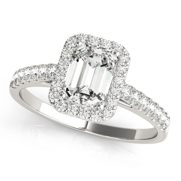 Emerald Cut Halo Pavé Engagement Ring