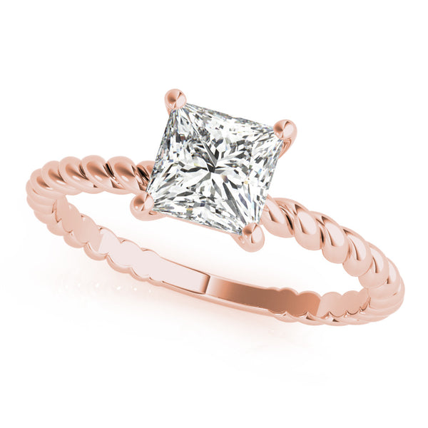 Princess Solitaire Twisted Engagement Ring