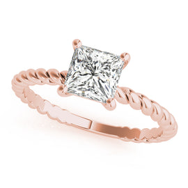 Princess Solitaire Twisted Engagement Ring