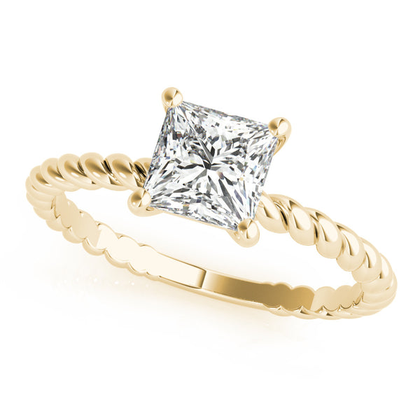 Princess Solitaire Twisted Engagement Ring