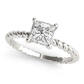 Princess Solitaire Twisted Engagement Ring