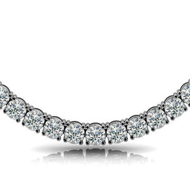 Round Diamond Tennis Classic Necklace