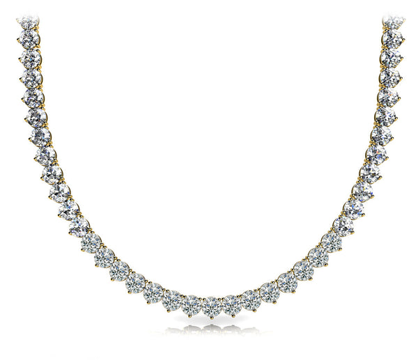 Round Diamond Modern Tennis Necklace