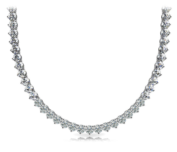 Round Diamond Modern Tennis Necklace