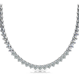 Round Diamond Modern Tennis Necklace