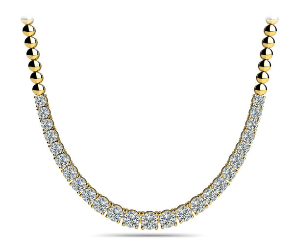 Round Progressive Diamond Half Riviera Necklace