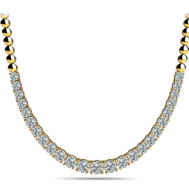 Round Progressive Diamond Half Riviera Necklace