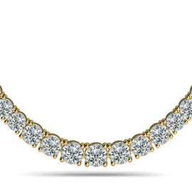 Round Progressive Diamond Half Riviera Necklace