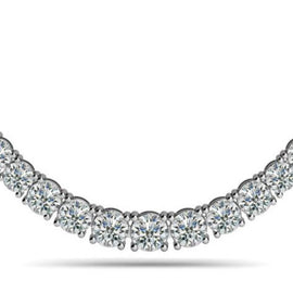 Round Progressive Diamond Half Riviera Necklace