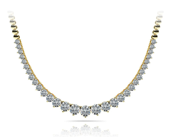 Round Progressive Diamond Half Riviera Necklace