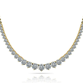 Round Progressive Diamond Half Riviera Necklace