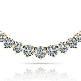 Round Progressive Diamond Half Riviera Necklace