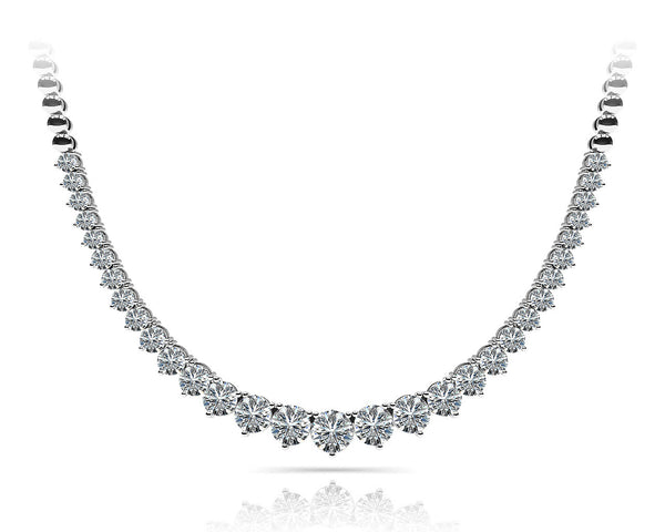 Round Progressive Diamond Half Riviera Necklace