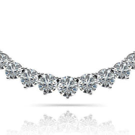 Round Progressive Diamond Half Riviera Necklace