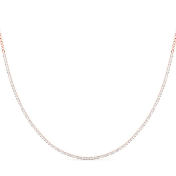 Round Diamond Half Tennis Necklace