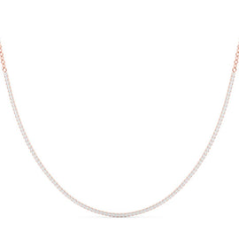 Round Diamond Half Tennis Necklace