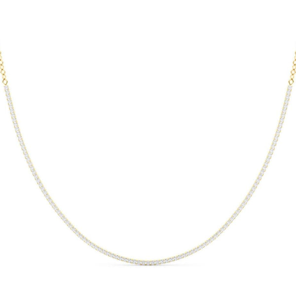 Round Diamond Half Tennis Necklace