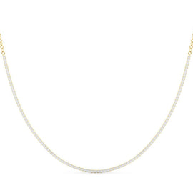 Round Diamond Half Tennis Necklace